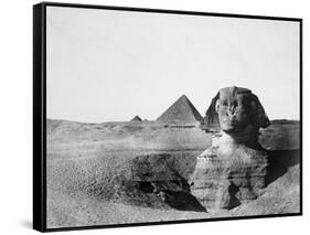 The Great Sphinx and the Pyramids of Giza, Egypt, 1852-Maxime Du Camp-Framed Stretched Canvas