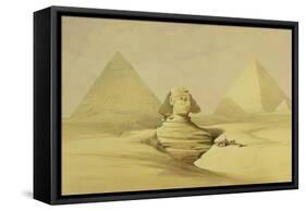 The Great Sphinx and the Pyramids of Giza, from "Egypt and Nubia," Vol.1-David Roberts-Framed Stretched Canvas