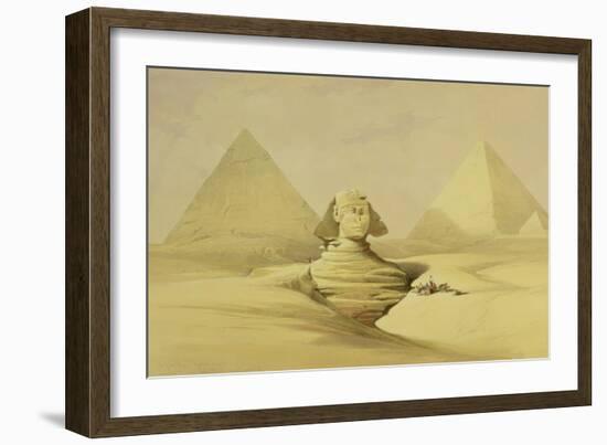 The Great Sphinx and the Pyramids of Giza, from "Egypt and Nubia," Vol.1-David Roberts-Framed Giclee Print