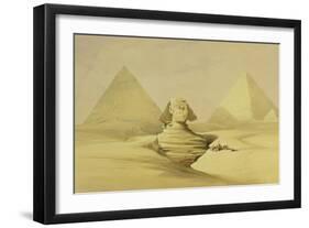 The Great Sphinx and the Pyramids of Giza, from "Egypt and Nubia," Vol.1-David Roberts-Framed Giclee Print