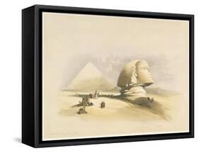 The Great Sphinx and the Pyramids of Giza, from Egypt and Nubia, Vol.1-David Roberts-Framed Stretched Canvas