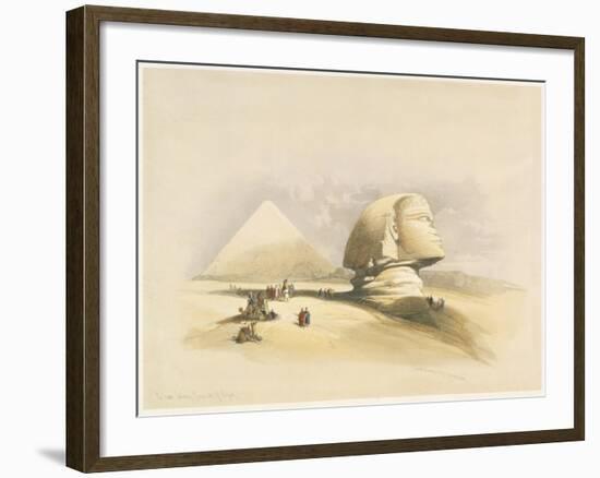 The Great Sphinx and the Pyramids of Giza, from Egypt and Nubia, Vol.1-David Roberts-Framed Giclee Print