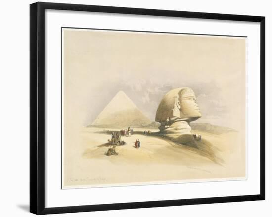 The Great Sphinx and the Pyramids of Giza, from Egypt and Nubia, Vol.1-David Roberts-Framed Giclee Print