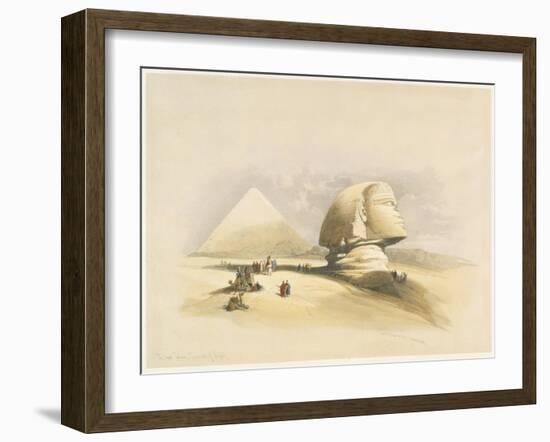 The Great Sphinx and the Pyramids of Giza, from Egypt and Nubia, Vol.1-David Roberts-Framed Giclee Print