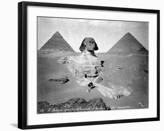 The Great Sphinx at Giza-Felix Bonfils-Framed Photographic Print