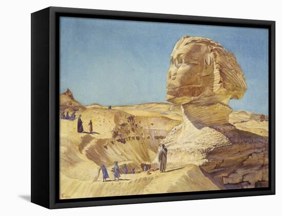 The Great Sphinx at the Pyramids of Giza, 1854 (Watercolour on Paper)-Thomas Seddon-Framed Stretched Canvas