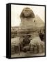 The Great Sphinx Guarding the Pyramids Egypt Statue, c.1910-null-Framed Stretched Canvas