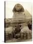 The Great Sphinx Guarding the Pyramids Egypt Statue, c.1910-null-Stretched Canvas