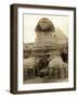 The Great Sphinx Guarding the Pyramids Egypt Statue, c.1910-null-Framed Photographic Print