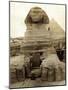 The Great Sphinx Guarding the Pyramids Egypt Statue, c.1910-null-Mounted Photographic Print