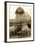 The Great Sphinx Guarding the Pyramids Egypt Statue, c.1910-null-Framed Photographic Print