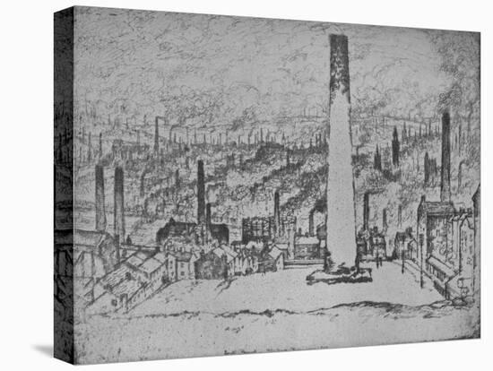 'The Great Stack, Bradford', 1909-Joseph Pennell-Stretched Canvas