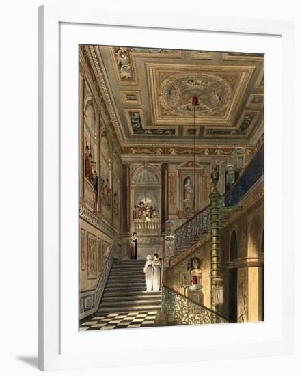 The Great Staircase at Kensington Palace from Pyne's Royal Residences, Engraved by Richard Reeve-Charles Wild-Framed Giclee Print