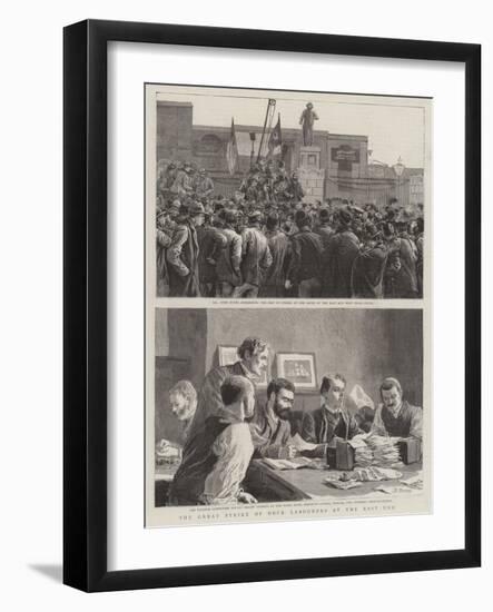 The Great Strike of Dock Labourers at the East End-Robert Barnes-Framed Giclee Print