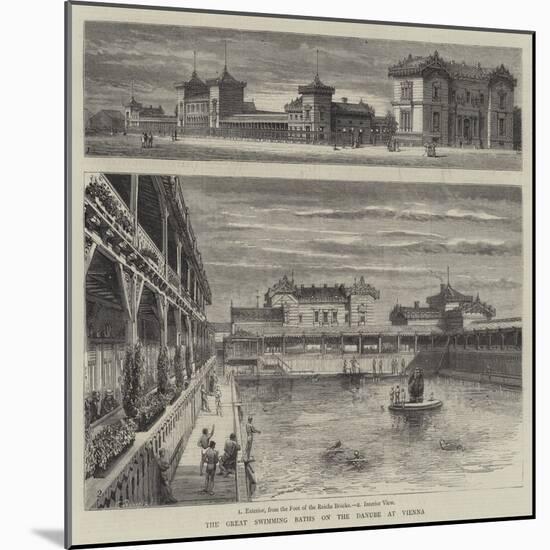 The Great Swimming Baths on the Danube at Vienna-null-Mounted Giclee Print