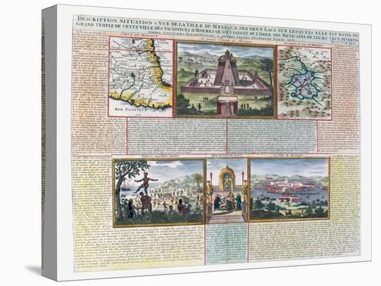 The Great Temple, Maps of Mexico and its Surroundings-null-Stretched Canvas