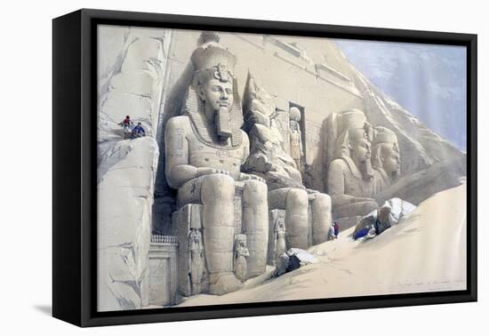 The Great Temple of Abu Simbel, Nubia, C19th Century-David Roberts-Framed Stretched Canvas