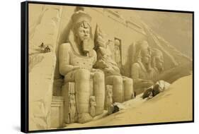 The Great Temple of Abu Simbel, Nubia, from "Egypt and Nubia," Vol.1-David Roberts-Framed Stretched Canvas