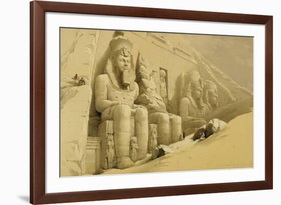 The Great Temple of Abu Simbel, Nubia, from "Egypt and Nubia," Vol.1-David Roberts-Framed Giclee Print