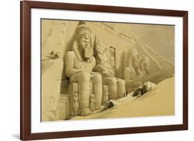 The Great Temple of Abu Simbel, Nubia, from "Egypt and Nubia," Vol.1-David Roberts-Framed Giclee Print