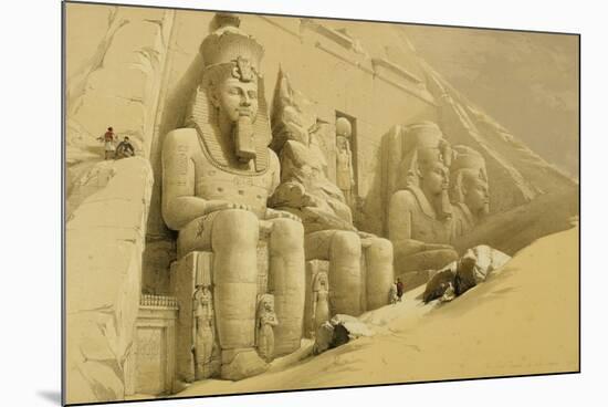 The Great Temple of Abu Simbel, Nubia, from "Egypt and Nubia," Vol.1-David Roberts-Mounted Premium Giclee Print