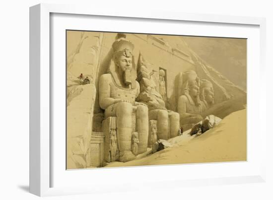 The Great Temple of Abu Simbel, Nubia, from "Egypt and Nubia," Vol.1-David Roberts-Framed Giclee Print