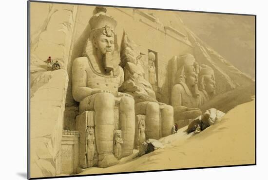 The Great Temple of Abu Simbel, Nubia, from "Egypt and Nubia," Vol.1-David Roberts-Mounted Giclee Print