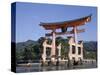 The Great Torii from the Corridor of Itsukushima Shrine, Akino, Miya-Jima, Japan-Adina Tovy-Stretched Canvas