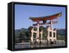 The Great Torii from the Corridor of Itsukushima Shrine, Akino, Miya-Jima, Japan-Adina Tovy-Framed Stretched Canvas