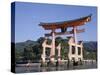 The Great Torii from the Corridor of Itsukushima Shrine, Akino, Miya-Jima, Japan-Adina Tovy-Stretched Canvas