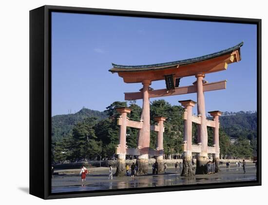 The Great Torii from the Corridor of Itsukushima Shrine, Akino, Miya-Jima, Japan-Adina Tovy-Framed Stretched Canvas