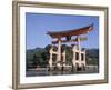 The Great Torii from the Corridor of Itsukushima Shrine, Akino, Miya-Jima, Japan-Adina Tovy-Framed Photographic Print