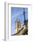 The Great Tower of Magdalen College with Typical Archaic Lampost in Foreground-Charlie Harding-Framed Photographic Print