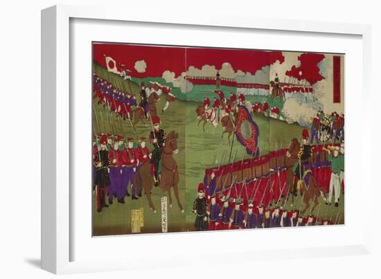 The Great Training Maneuvers by Various Army Corps (Shotai Dai Choren No Z)-Toyohara Chikanobu-Framed Giclee Print