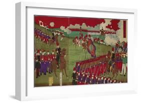 The Great Training Maneuvers by Various Army Corps (Shotai Dai Choren No Z)-Toyohara Chikanobu-Framed Giclee Print