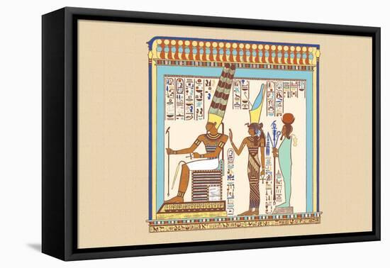 The Great Triad of Thebes, Amen, Mut, and Khonsu-J. Gardner Wilkinson-Framed Stretched Canvas