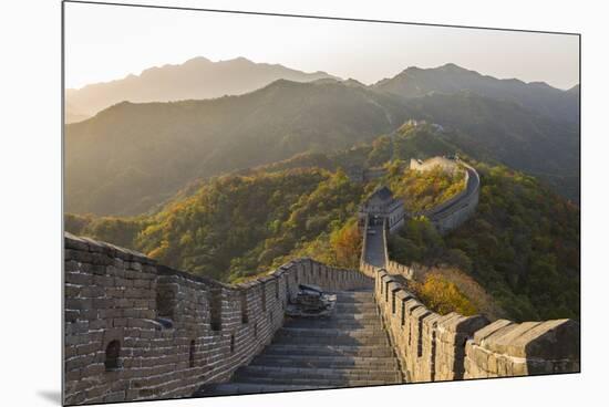 The Great Wall at Mutianyu Near Beijing in Hebei Province, China-Peter Adams-Mounted Premium Photographic Print