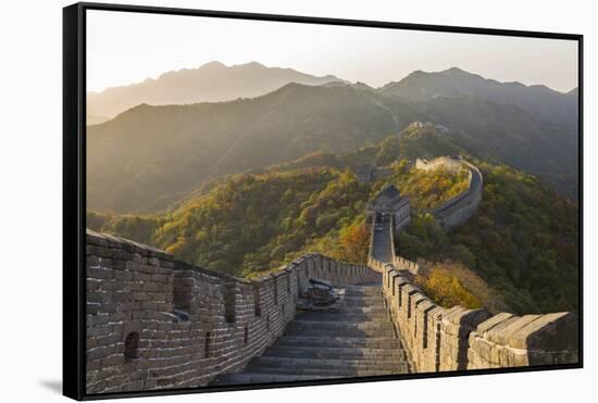 The Great Wall at Mutianyu Near Beijing in Hebei Province, China-Peter Adams-Framed Stretched Canvas