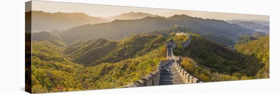 The Great Wall at Mutianyu Nr Beijing in Hebei Province, China-Peter Adams-Stretched Canvas