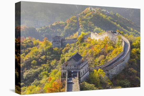 The Great Wall at Mutianyu Nr Beijing in Hebei Province, China-Peter Adams-Stretched Canvas