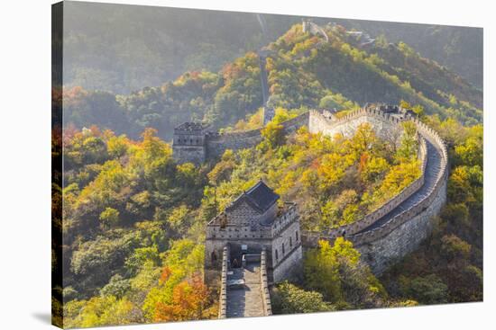 The Great Wall at Mutianyu Nr Beijing in Hebei Province, China-Peter Adams-Stretched Canvas