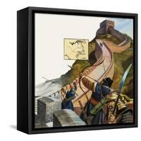 The Great Wall of China-Andrew Howat-Framed Stretched Canvas