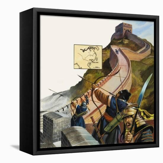 The Great Wall of China-Andrew Howat-Framed Stretched Canvas