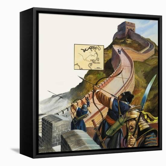 The Great Wall of China-Andrew Howat-Framed Stretched Canvas