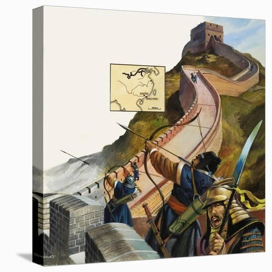 The Great Wall of China-Andrew Howat-Stretched Canvas