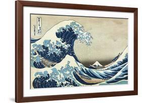 The Great Wave at Kanagawa-Katsushika Hokusai-Framed Giclee Print