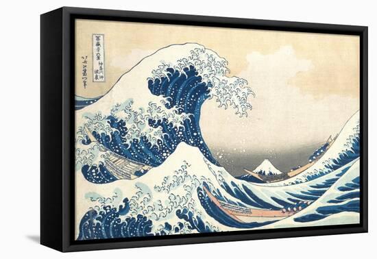 The Great Wave off Kanagawa, c.1830-Katsushika Hokusai-Framed Stretched Canvas