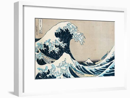 The Great Wave Off Kanagawa, from the Series "36 Views of Mt. Fuji" ("Fugaku Sanjuokkei")-Katsushika Hokusai-Framed Premium Giclee Print