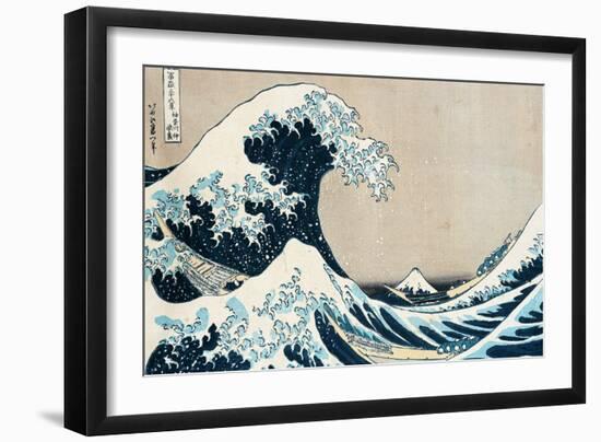 The Great Wave Off Kanagawa, from the Series "36 Views of Mt. Fuji" ("Fugaku Sanjuokkei")-Katsushika Hokusai-Framed Premium Giclee Print