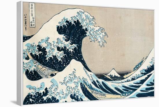 The Great Wave Off Kanagawa, from the Series "36 Views of Mt. Fuji" ("Fugaku Sanjuokkei")-Katsushika Hokusai-Framed Stretched Canvas